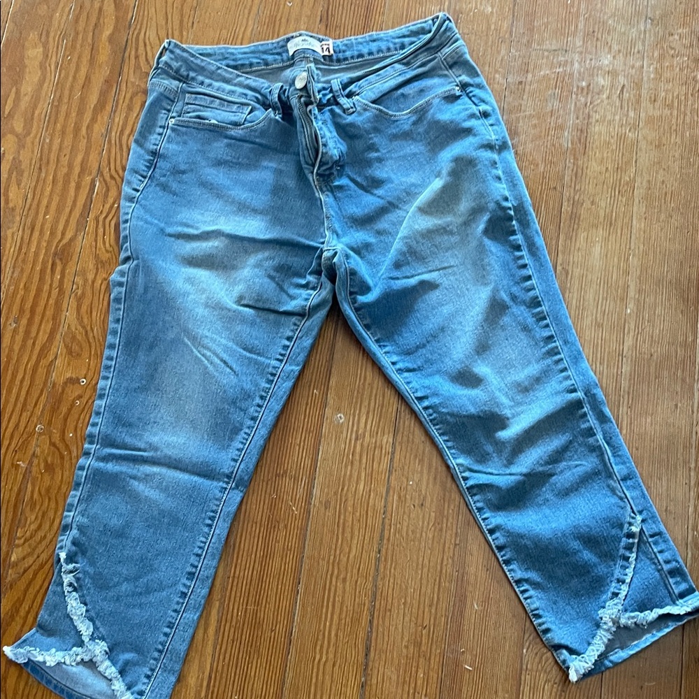 Royalty For Me Distressed Blue Cropped Jeans